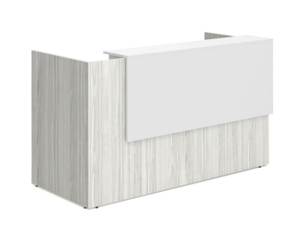 Cascade Straight Front Reception Desk - Silver Birch - Front