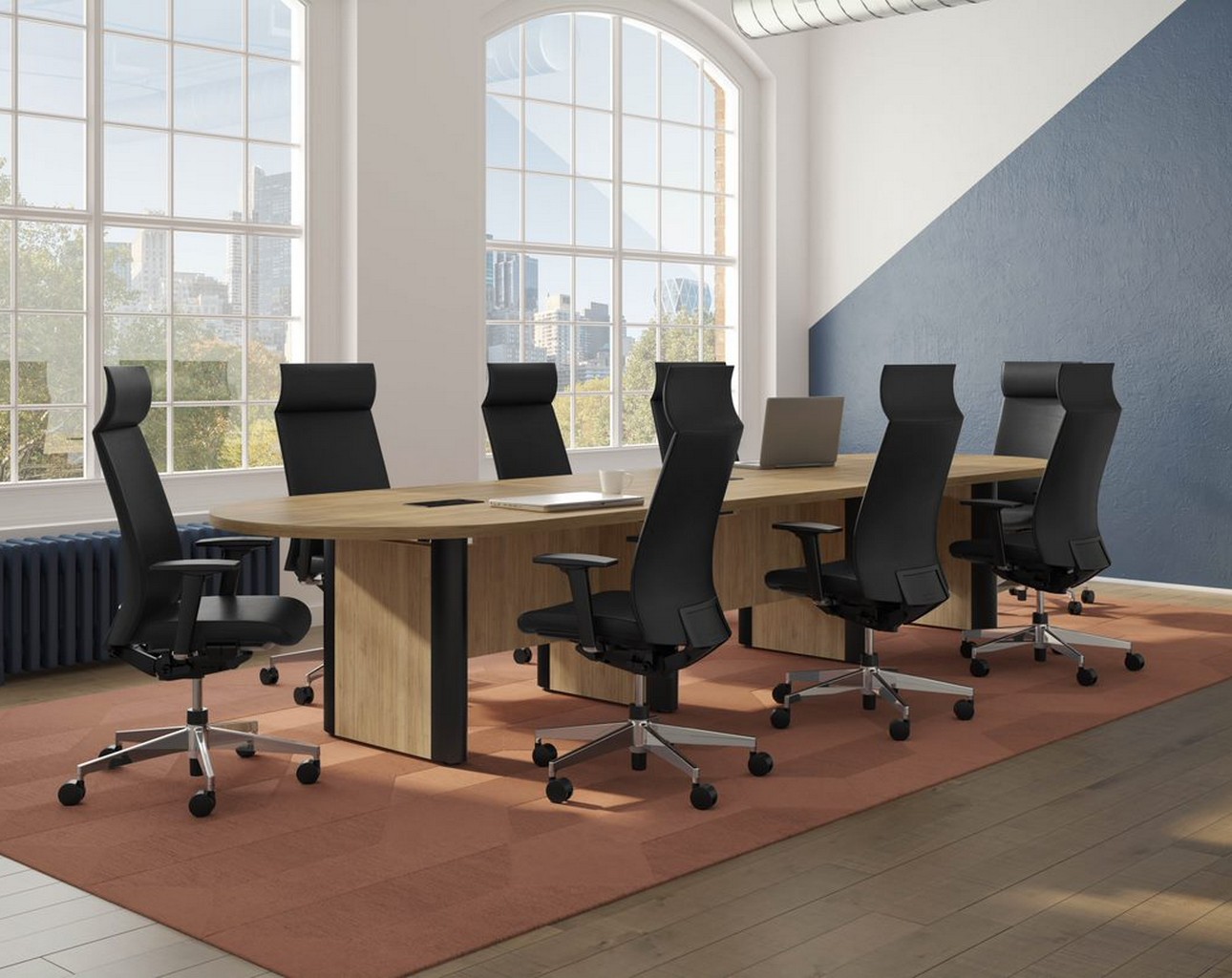 Classic Plus Racetrack Boardroom Table – Aspen