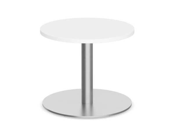 Round Top - Round Base End Table - 24" - White