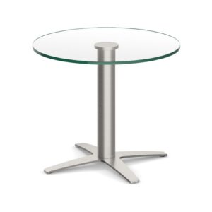 Round Top - Cross Base End Table - 24" - Glass