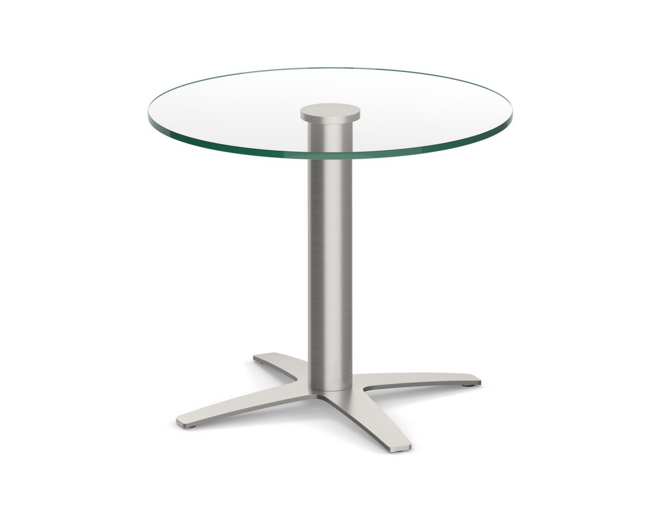 Round Top - Cross Base End Table - 24" - Glass