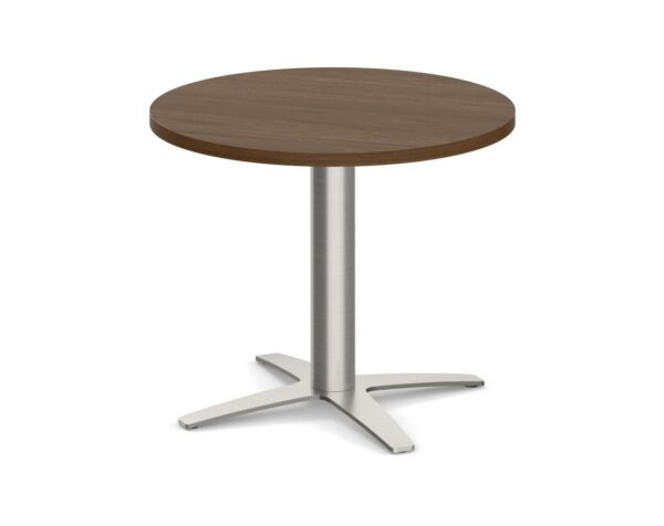 Round Top - Cross Base End Table - 24" - Modern Walnut