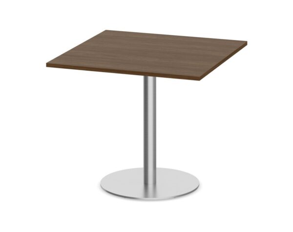 Square Top - Round Base Meeting Table - 36" - Modern Walnut