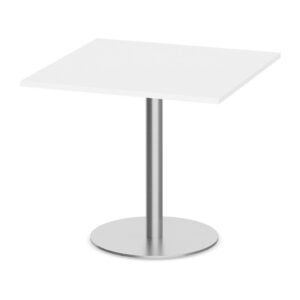 Square Meeting Table with Round Base - 36in - White