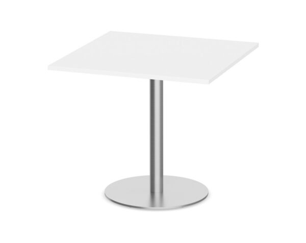 Square Meeting Table with Round Base - 36in - White