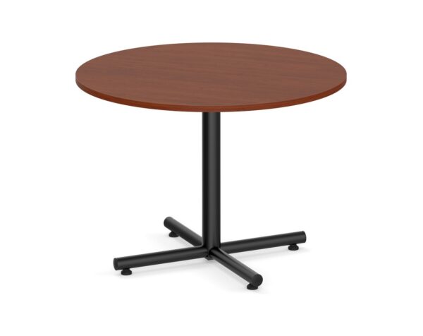 Classic Round Meeting Table - Black Cross Base - 42" - Cherry