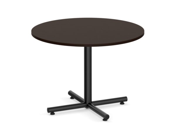 Classic Round Meeting Table - Black Cross Base - 42" - Espresso