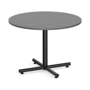 Classic Round Meeting Table - Black Cross Base - 42" - Newport Grey