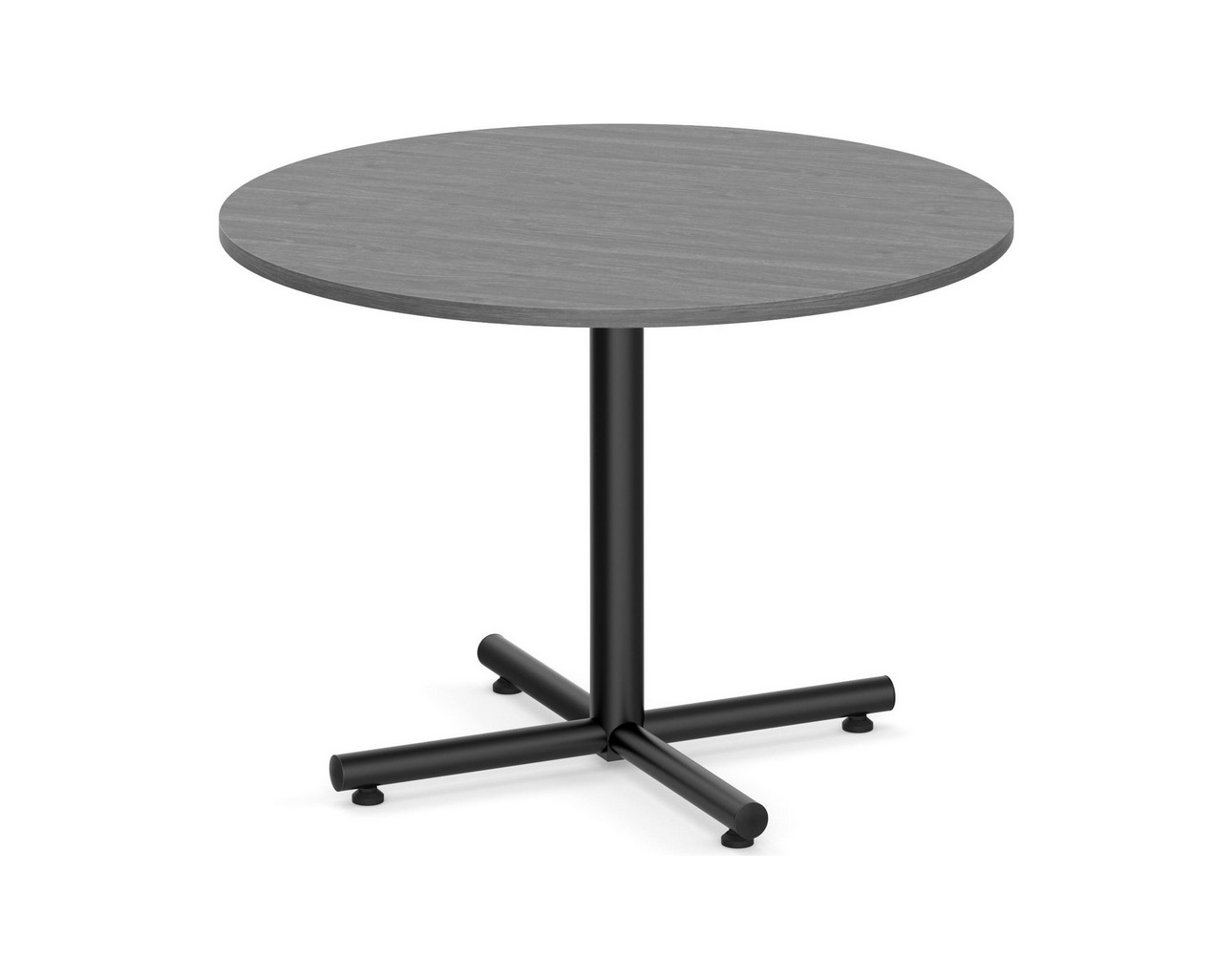 Classic Round Meeting Table - Black Cross Base - 42" - Newport Grey