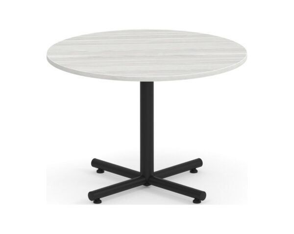 Classic Round Meeting Table - Black Cross Base - 47" - Silver Birch