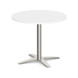 Round Meeting Table with Cross Base - 42in - White