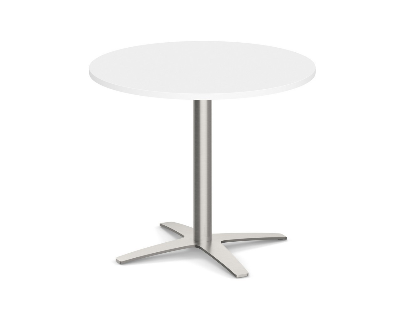 Round Meeting Table with Cross Base - 42in - White