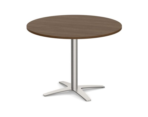 Round Top - Cross Base Meeting Table - 47" - Modern Walnut