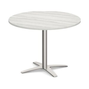 Round Top - Cross Base Meeting Table - 47" - Silver Birch