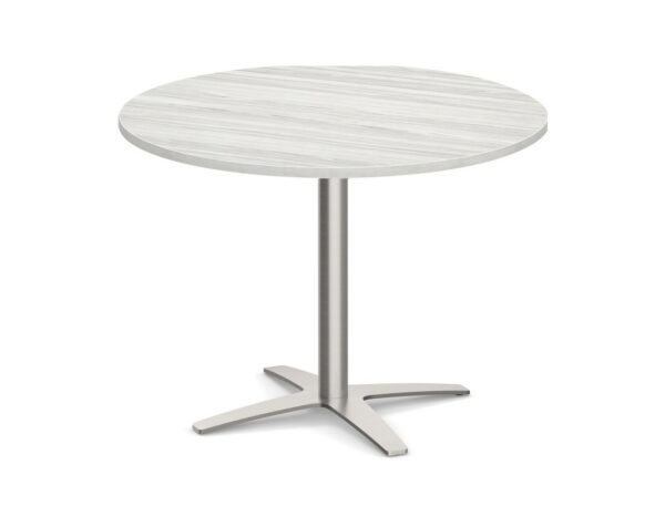 Round Top - Cross Base Meeting Table - 47" - Silver Birch