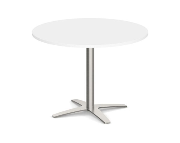 Round Top - Cross Base Meeting Table - 47" - White