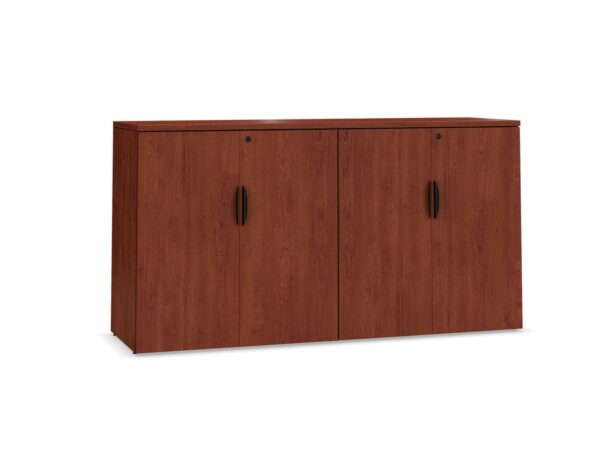 38" H Locking Double Door Storage Credenza - Cherry