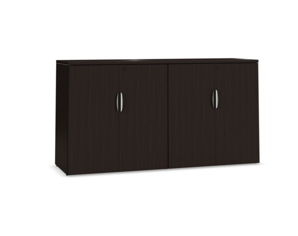 38" H Locking Double Door Storage Credenza - Espresso