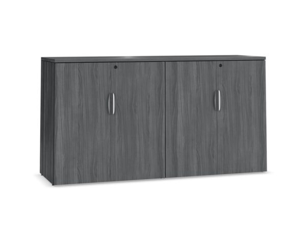 38" H Locking Double Door Storage Credenza - Newport Grey