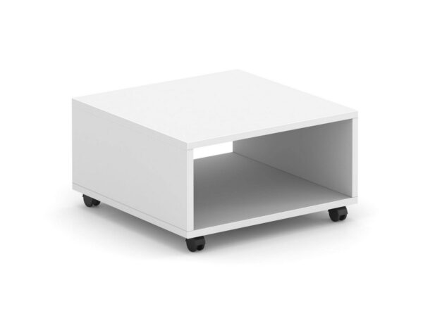 Compose End Table with Casters - White