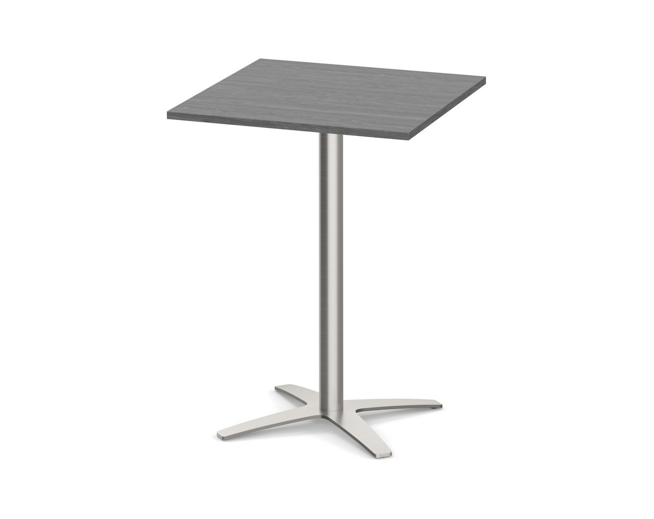 Square Bistro Table with Metal Cross Base - 24in - Newport Grey