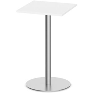 Square Bistro Table - Round Base - 30 in - White