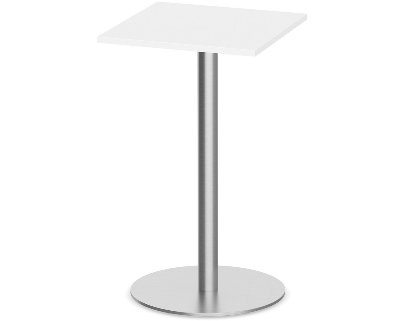 Square Bistro Table - Round Base - 30 in - White