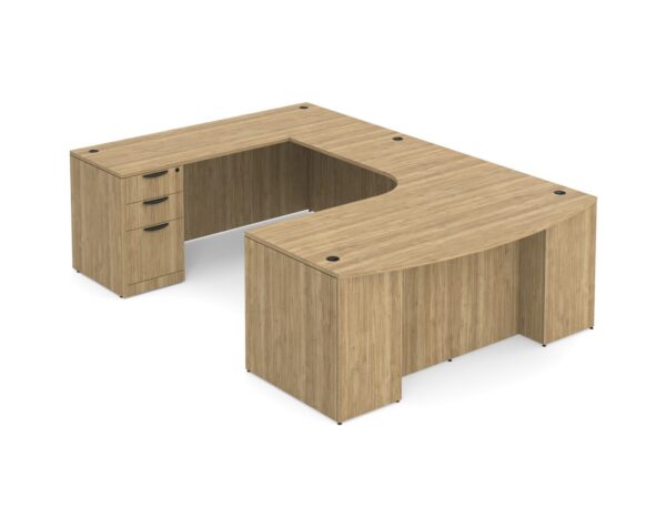 Classic Plus U Shaped Desk with Radius Left Hand - Aspen