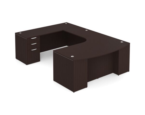 Classic Plus U Shaped Desk with Radius Left Hand - Espresso