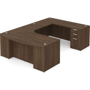 Classic Plus U Shaped Desk with Radius Right Hand - Modern Walnut