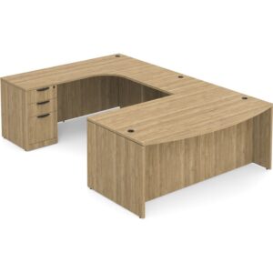 U Shaped Desk with Left Hand Square Corner Return - Aspen