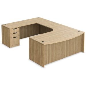 U Shaped Desk with Radius Left Hand - Aspen