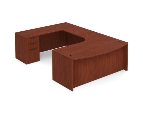 U Shaped Desk with Radius Left Hand - Cherry