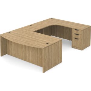 U Shaped Desk with Right Hand Square Corner Return - Aspen