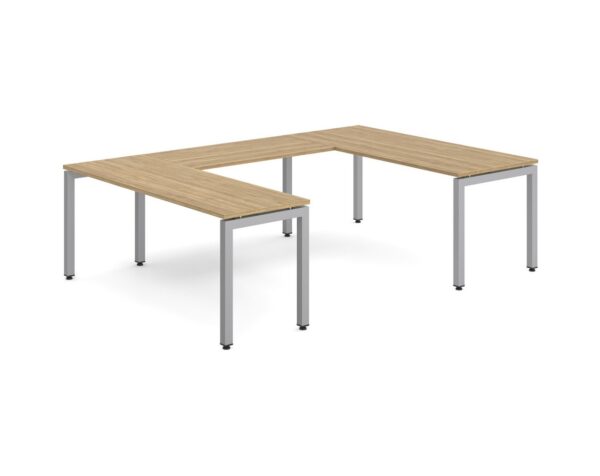 Elements U Shaped Desk - Aspen - Silver Legs