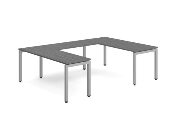 Elements U Shaped Desk - Newport Grey - Silver Legs