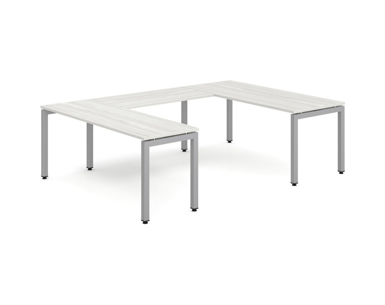 Elements U Shaped Desk - Silver Birch - Silver Legs