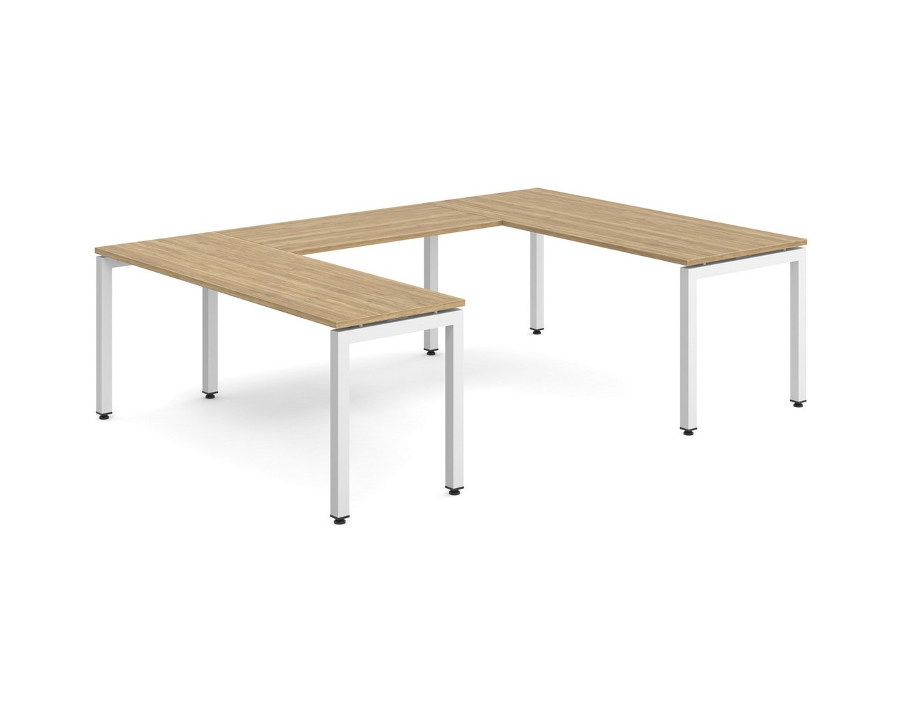 Elements U Shaped Desk - Aspen - White Legs