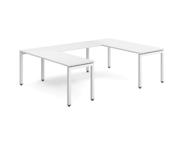 Elements U Shaped Desk - White - White Legs