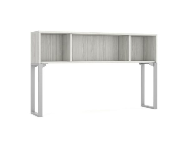 Elements Desk Mounted Hutch - Open - Silver Birch - Silver Riser