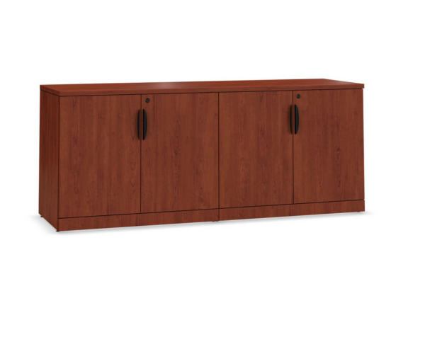 29" H Locking Double Door Storage Credenza - Cherry