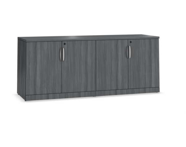 29" H Locking Double Door Storage Credenza - Newport Grey