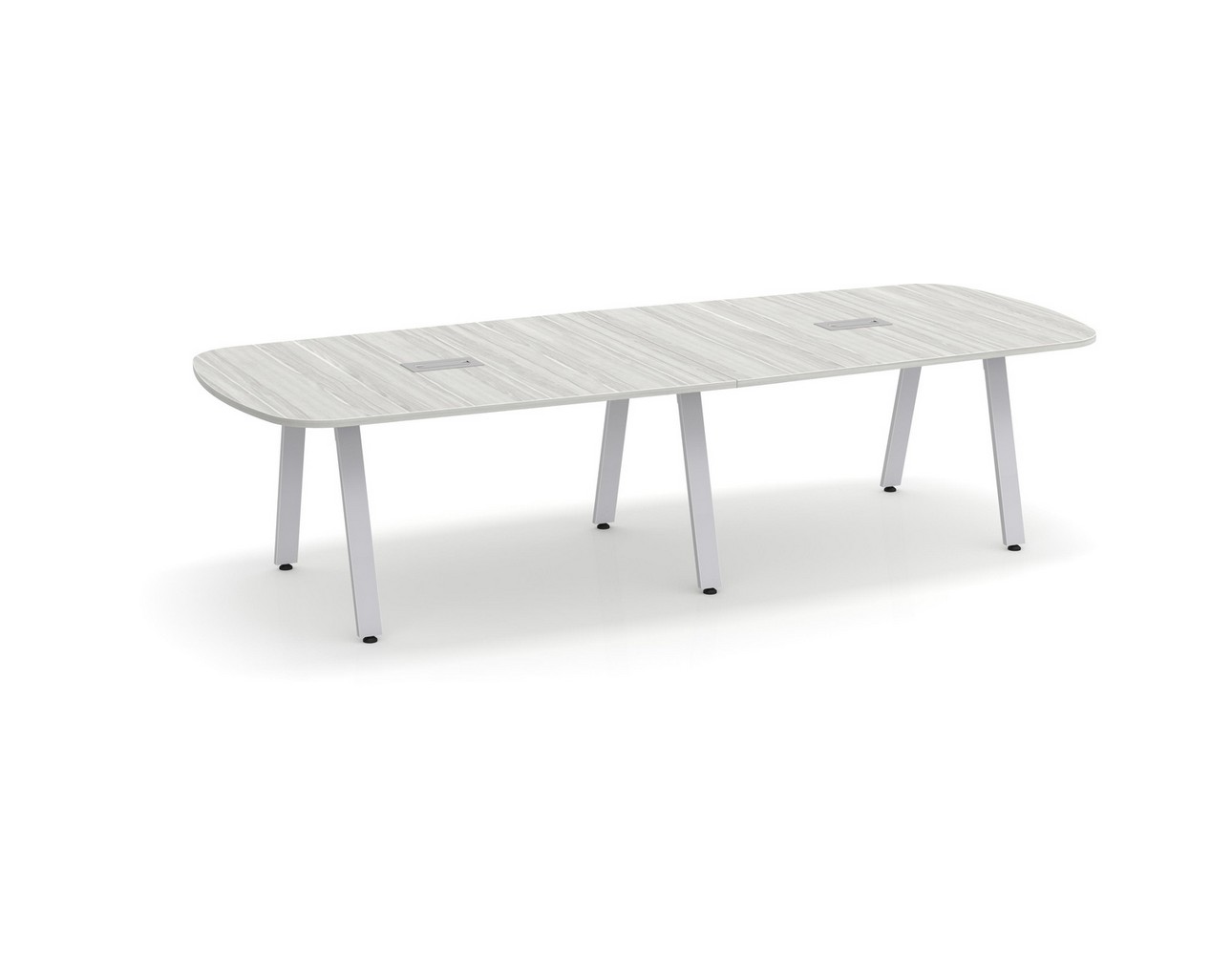 Signature Arena Conference Table 10 Ft – Silver Birch with Silver Legs