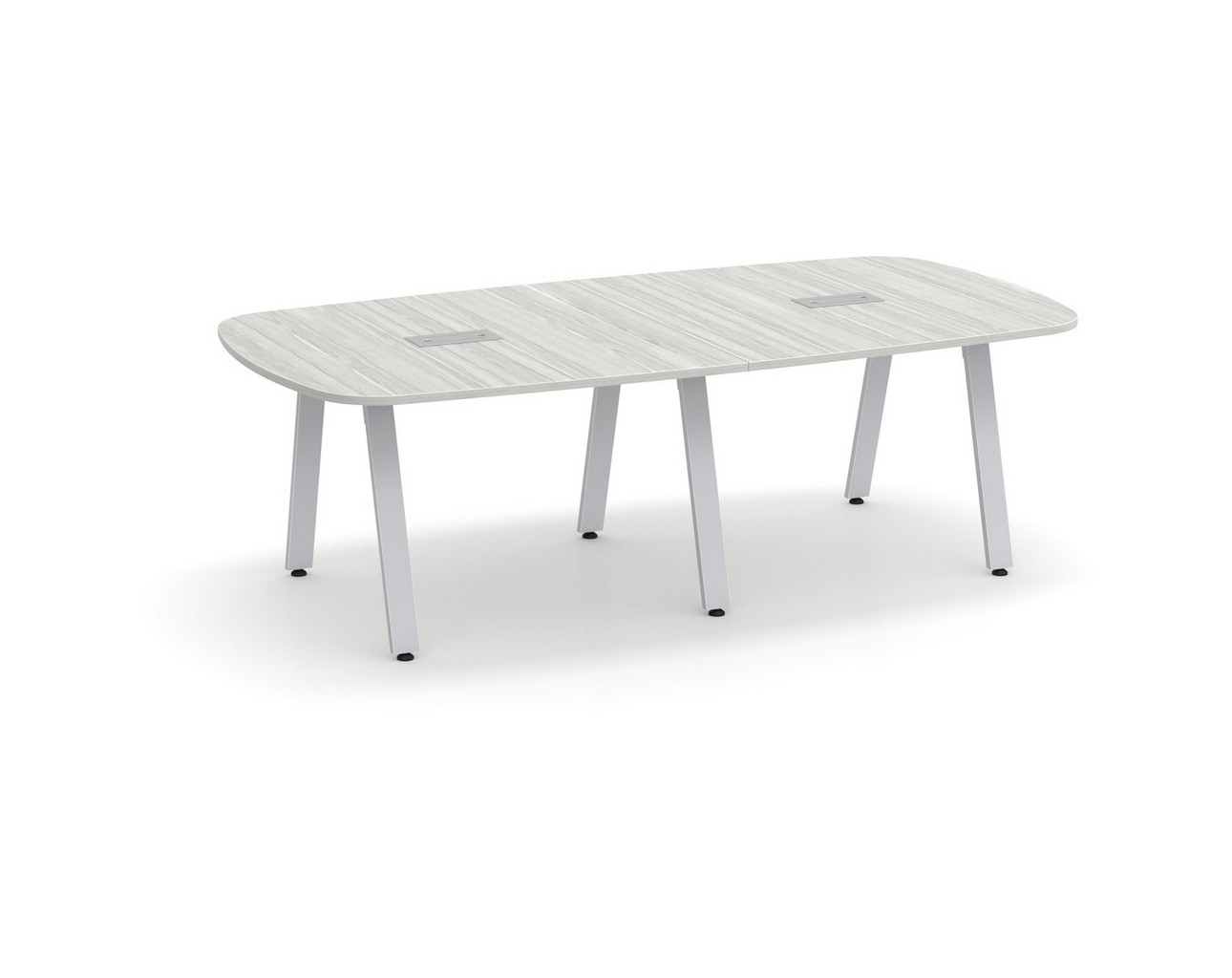 Signature Arena Conference Table 8 Ft – Silver Birch with Silver Legs