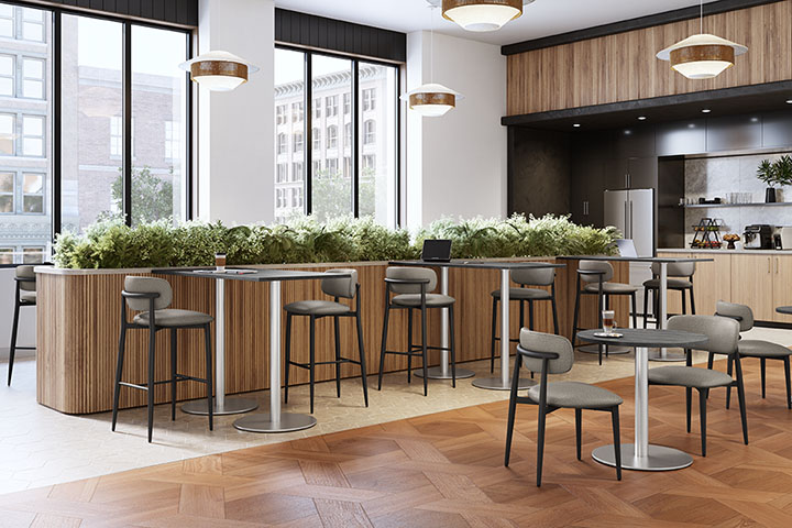 Shinto Bistro Stool & Shinto Guest Chair Scene