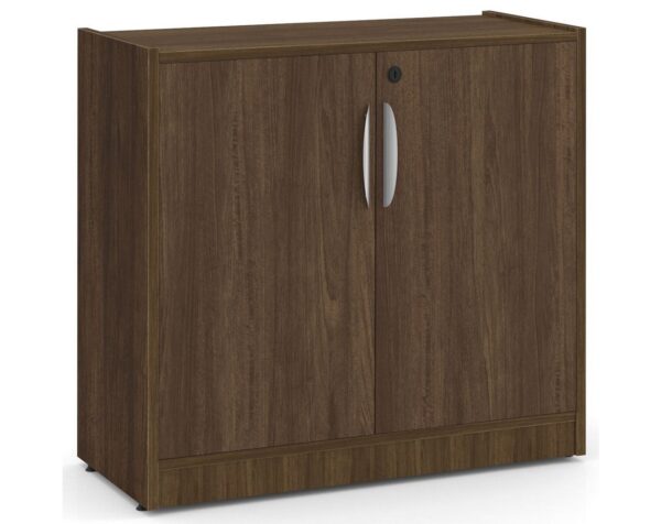 Heavy Duty Bookshelves - 2 Shelf - with Doors - Modern Walnut