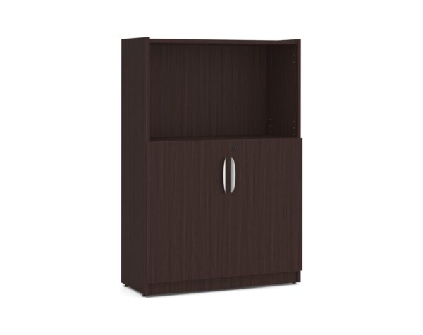 Heavy Duty Bookshelves - 4 Shelf with Doors - Espresso