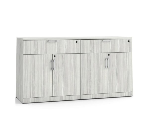 Storage Credenza with Double Buffet Drawers - Silver Birch