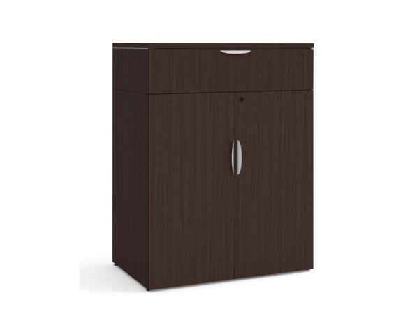 46.5"H Locking Double Door Cabinet with Buffet Drawer -Espresso