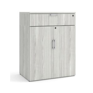 46.5"H Locking Double Door Cabinet with Buffet Drawer - Silver Birch